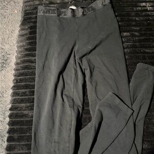 PINK Victoria's Secret Black Logo Leggings Size XS